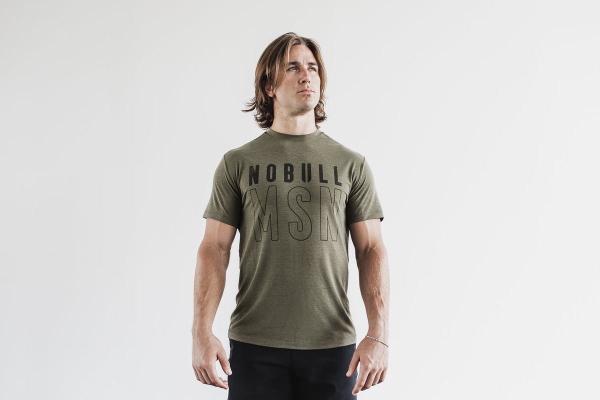 Nobull (Madison) Men\'s T Shirts Green | Australia (WL9016)